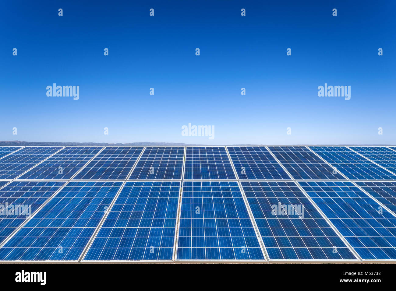 solar energy with blue sky Stock Photo Alamy