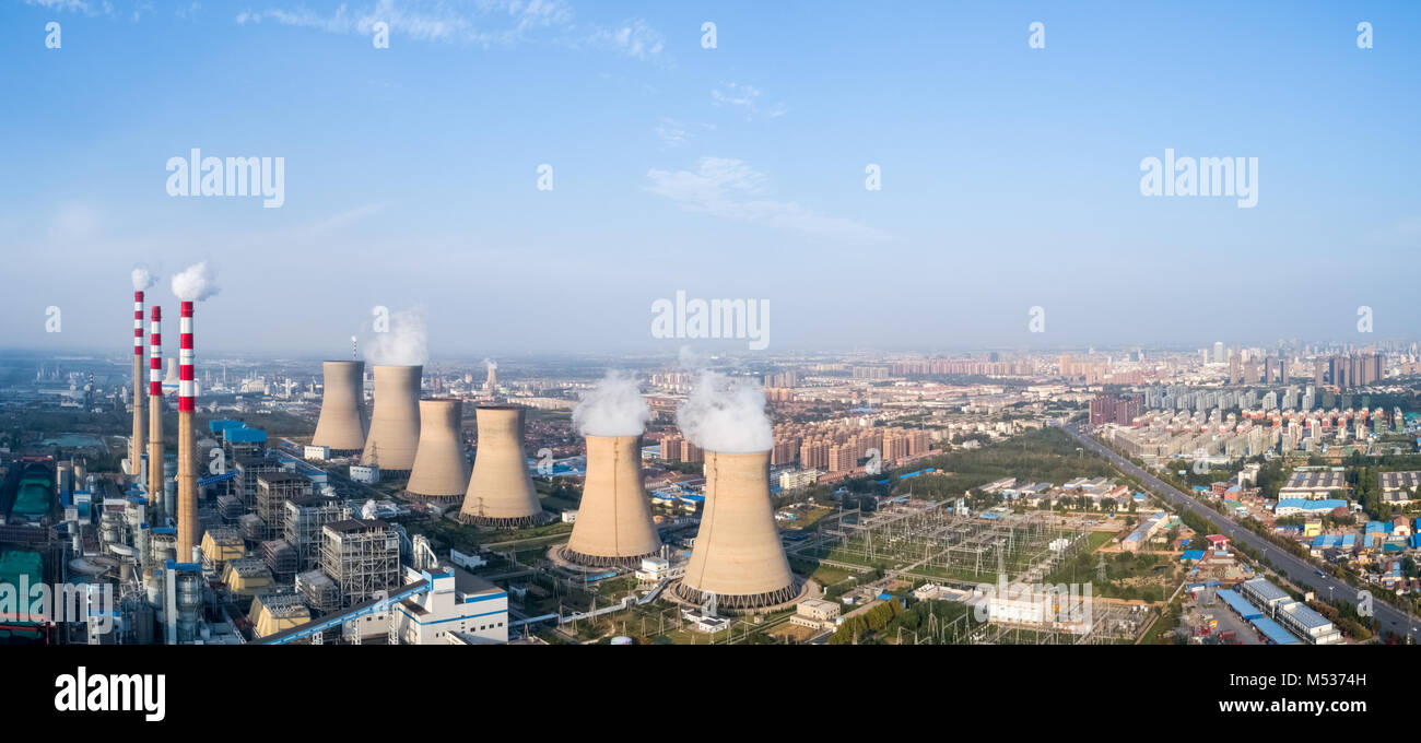 thermal power plant panorama Stock Photo