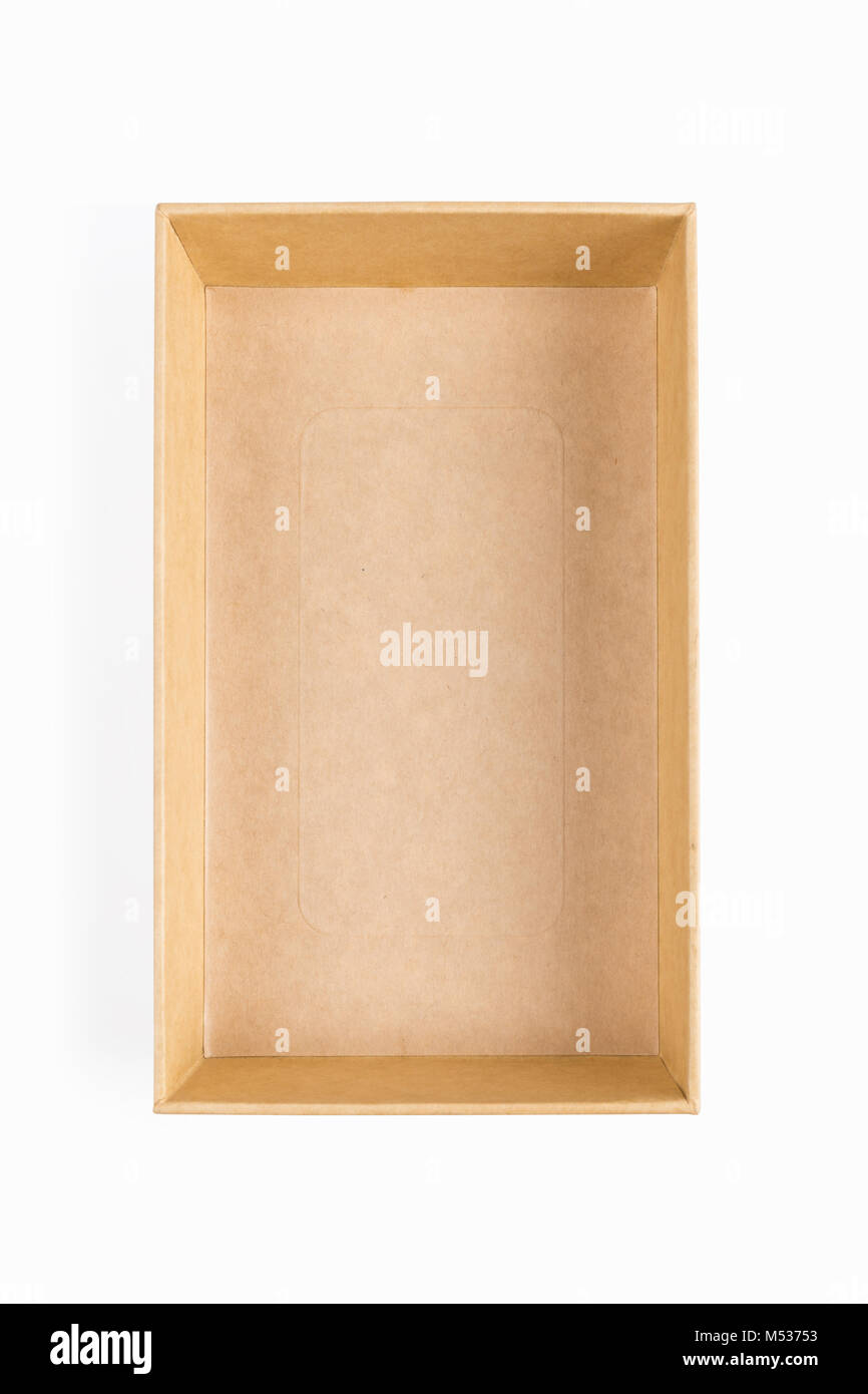 empty brown paper box isolated Stock Photo