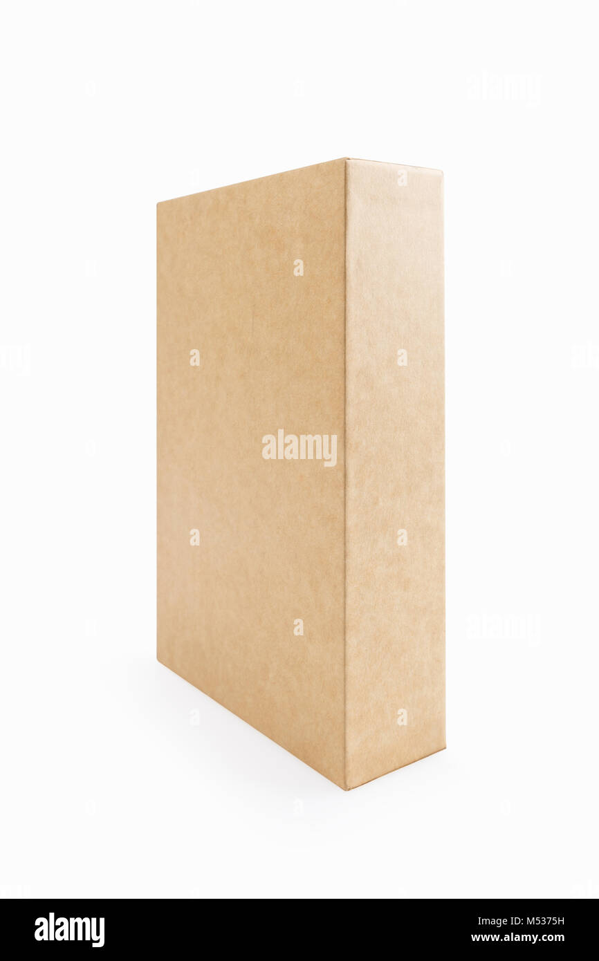 kraft paper box isolated Stock Photo