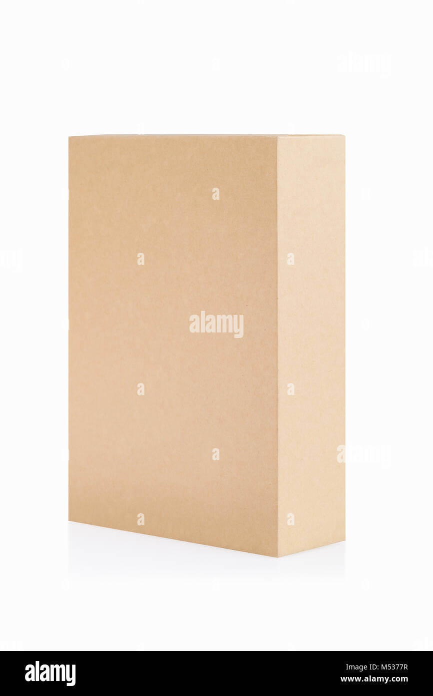 brown paper box isolated Stock Photo