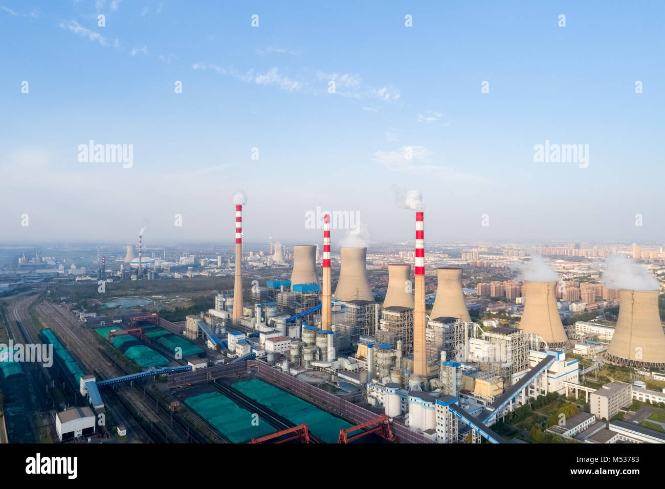 thermal power plant closeup Stock Photo