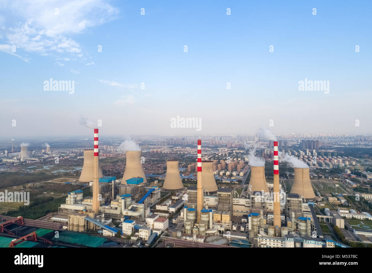 aerial view of thermal power plant Stock Photo