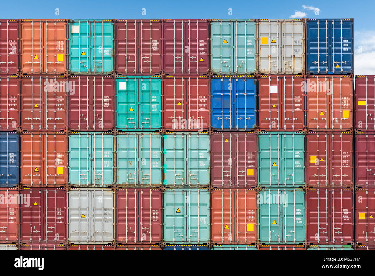 shipping containers closeup Stock Photo