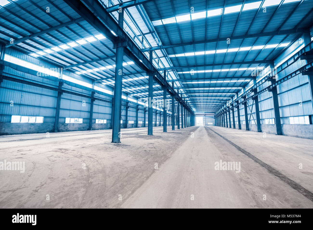 empty steel structure building Stock Photo