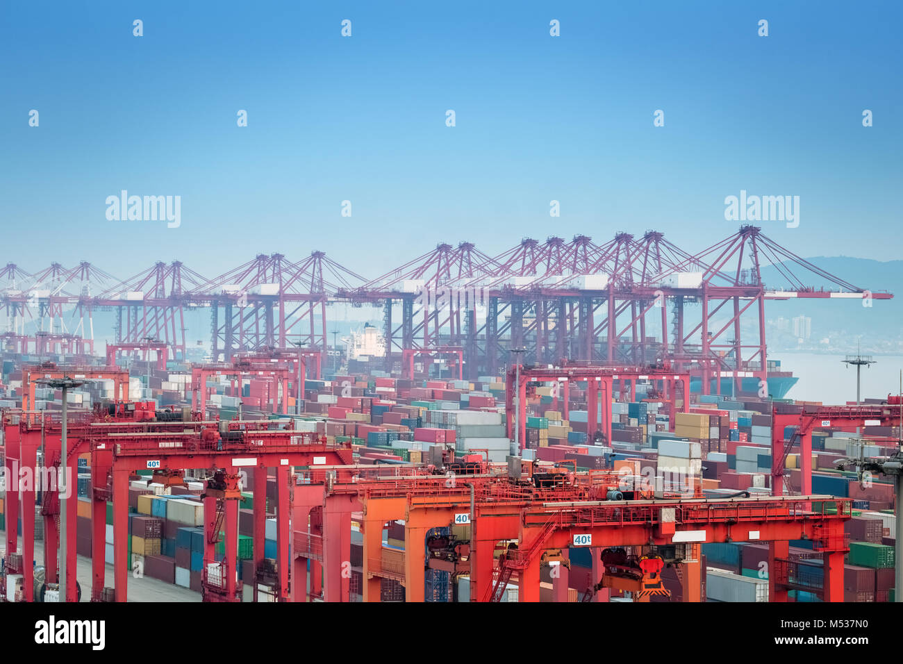 container terminal closeup Stock Photo