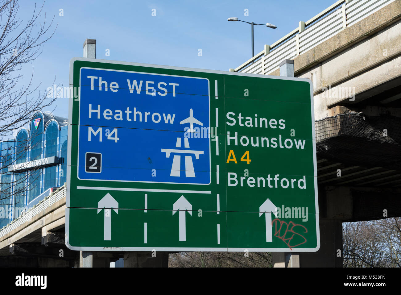 The A4/M4 Chiswick Flyover in west London, UK Stock Photo