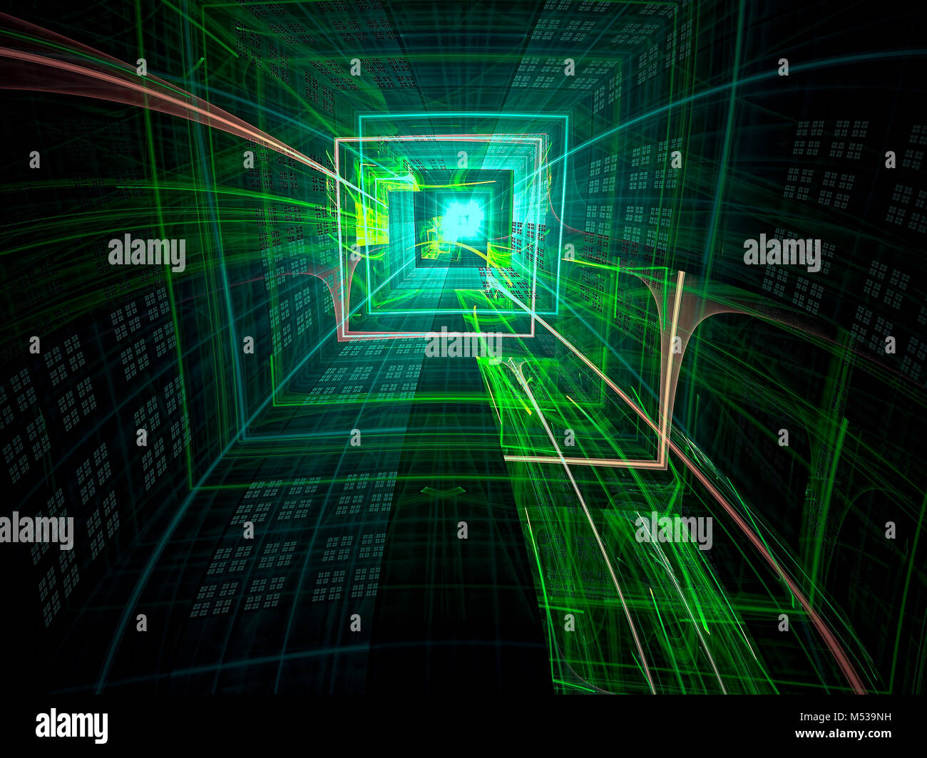 Technology tunnel - abstract digitally generated image Stock Photo
