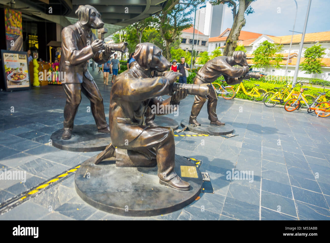 SINGAPORE, SINGAPORE FEBRUARY 01, 2018 Bronze sculpture named