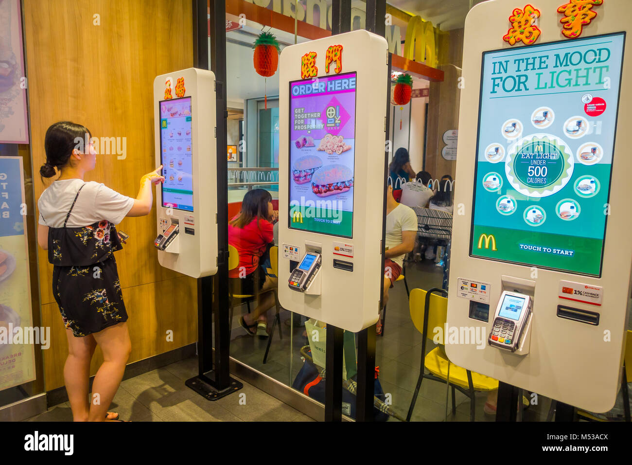 SINGAPORE, SINGAPORE FEBRUARY 01, 2018 Selfservice kiosks at