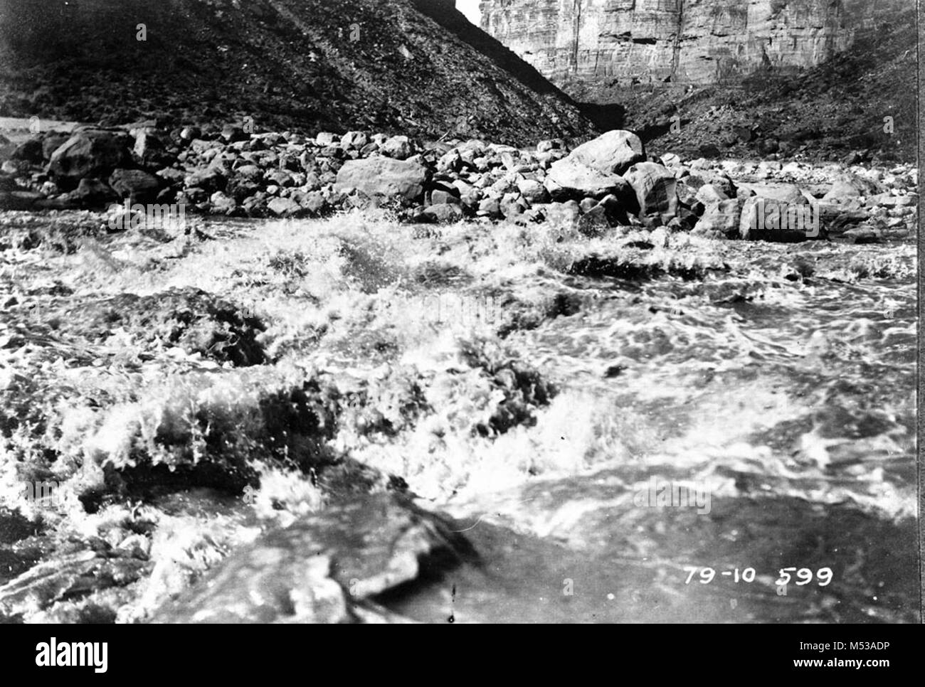 STONE EXPEDITION SOAP CREEK RAPID FROM LEFT BANK. LOW WATER. . OCTOBER 29, 1909. . Grand Canyon