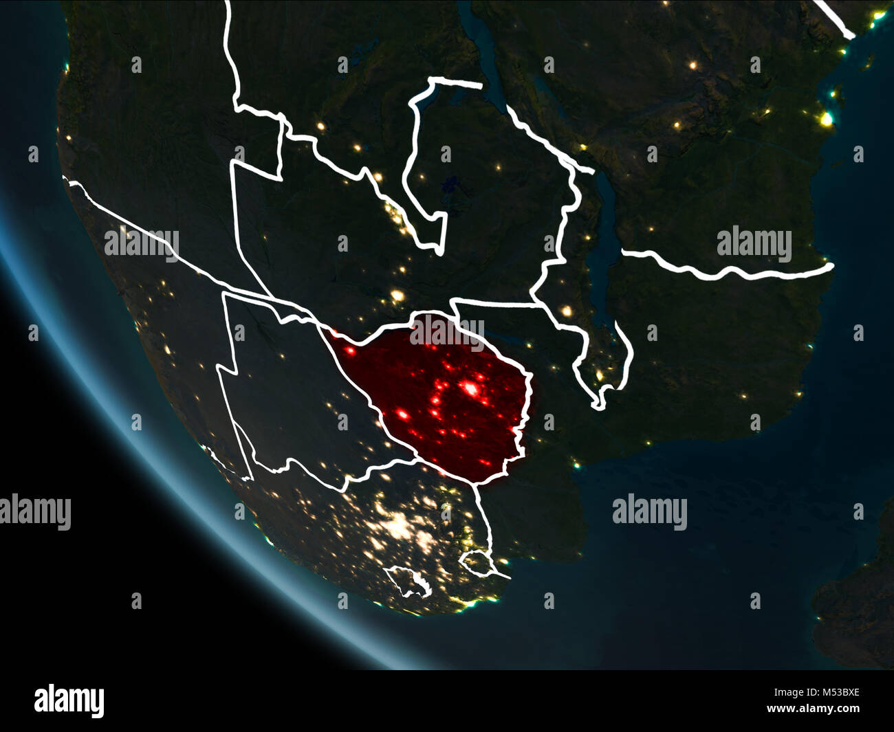 Satellite image of zimbabwe hi-res stock photography and images - Alamy