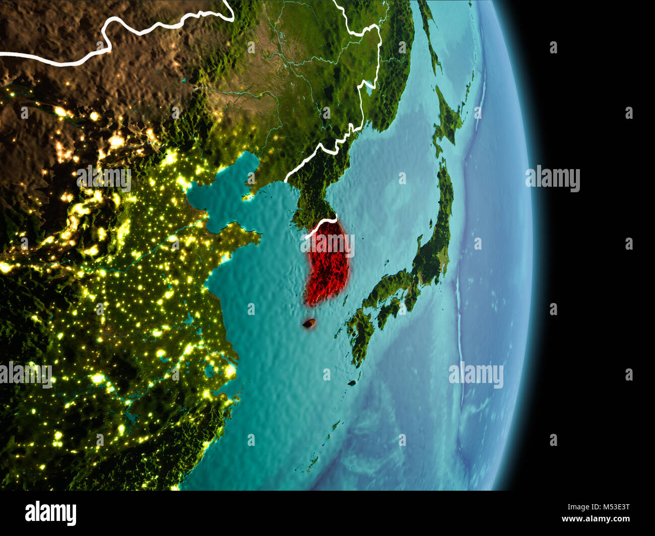 Satellite view south korea country hi-res stock photography and images ...