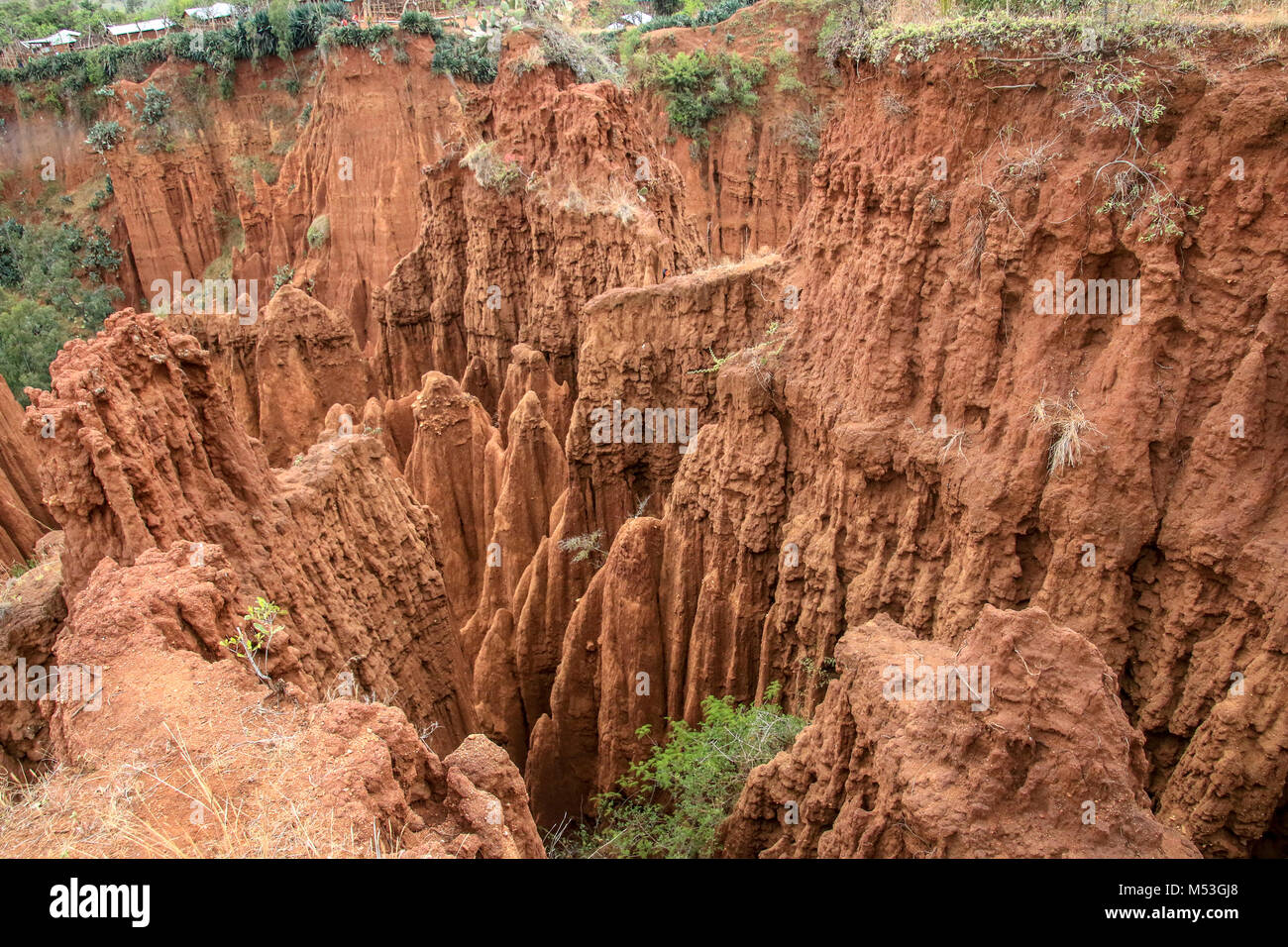 Sandstone rock formations at Gesergiyo, near Konso, Ethiopia, Africa ...