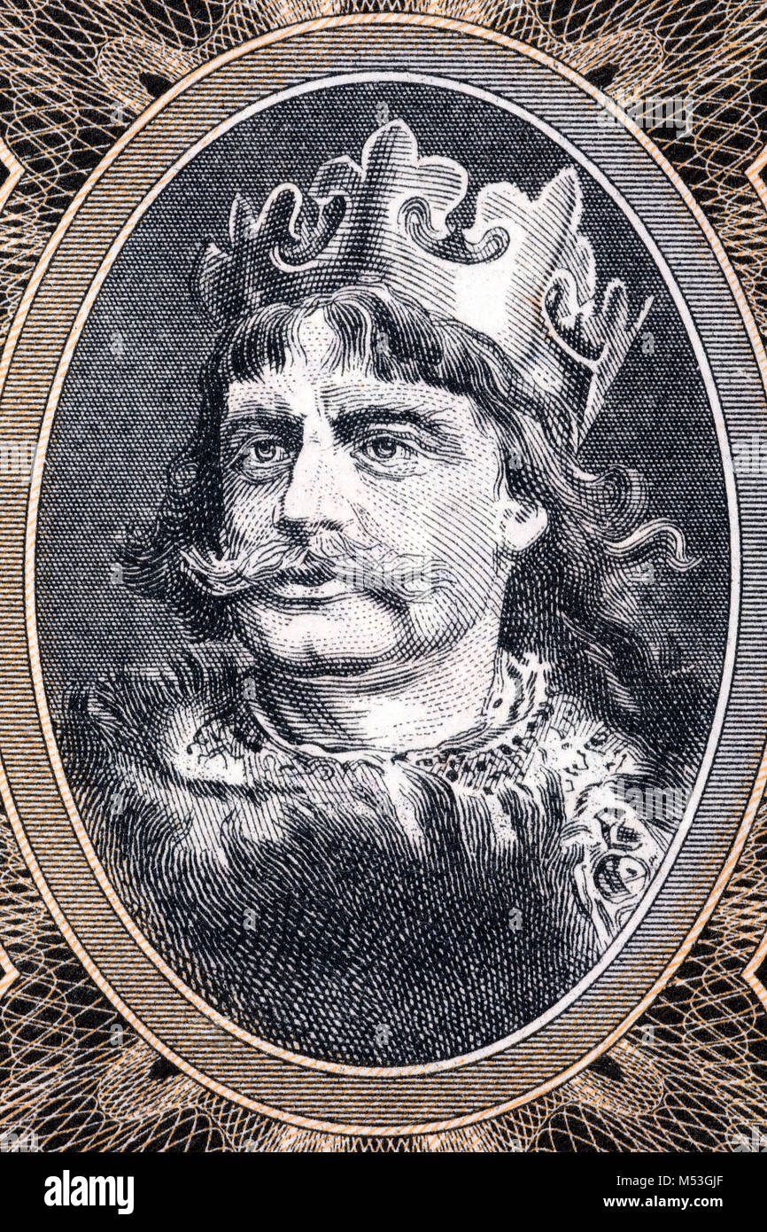 Boleslaw I the Brave portrait from Polish money Stock Photo