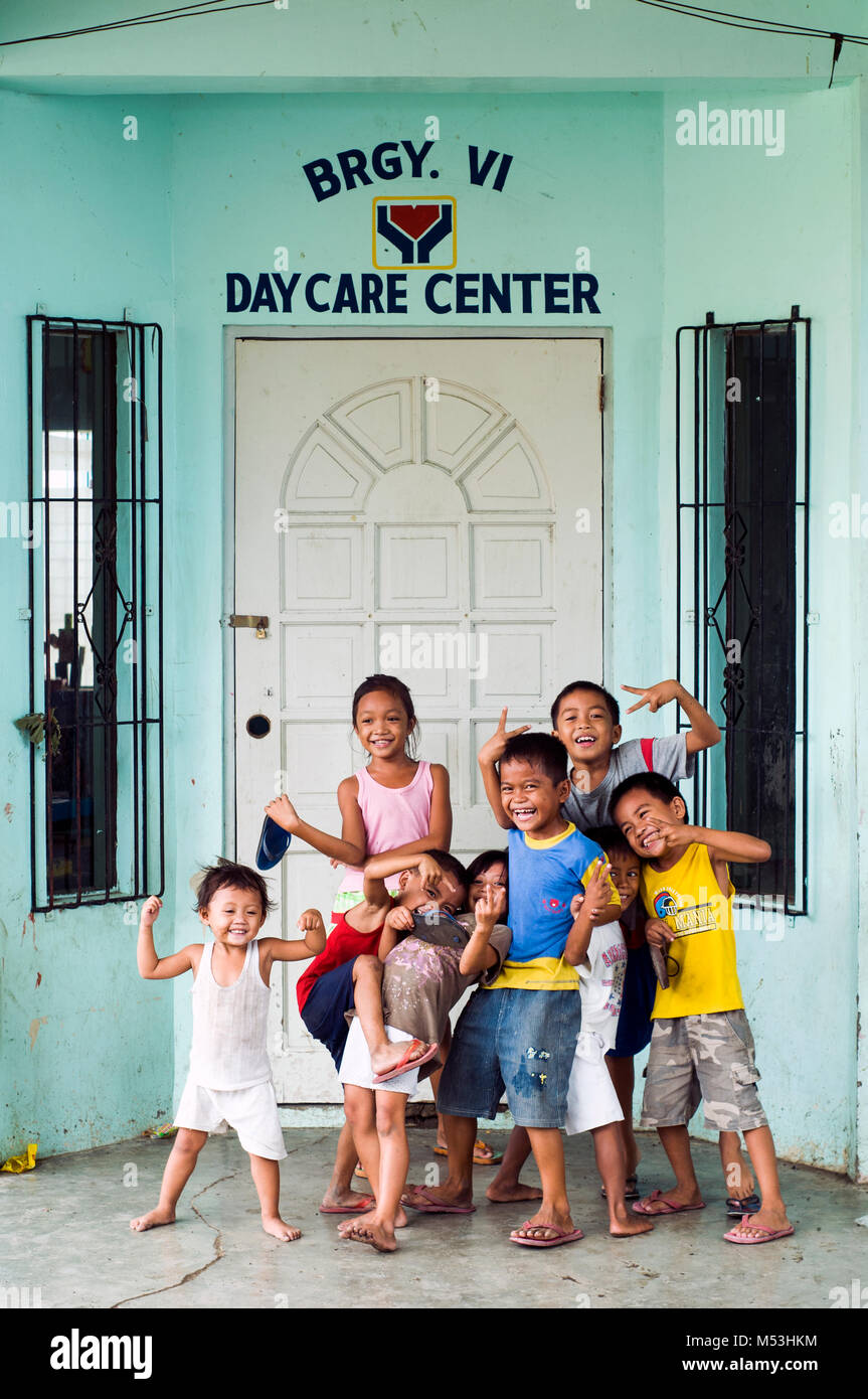 Children outside Day Care Center, San Carlos, Negros Occidental