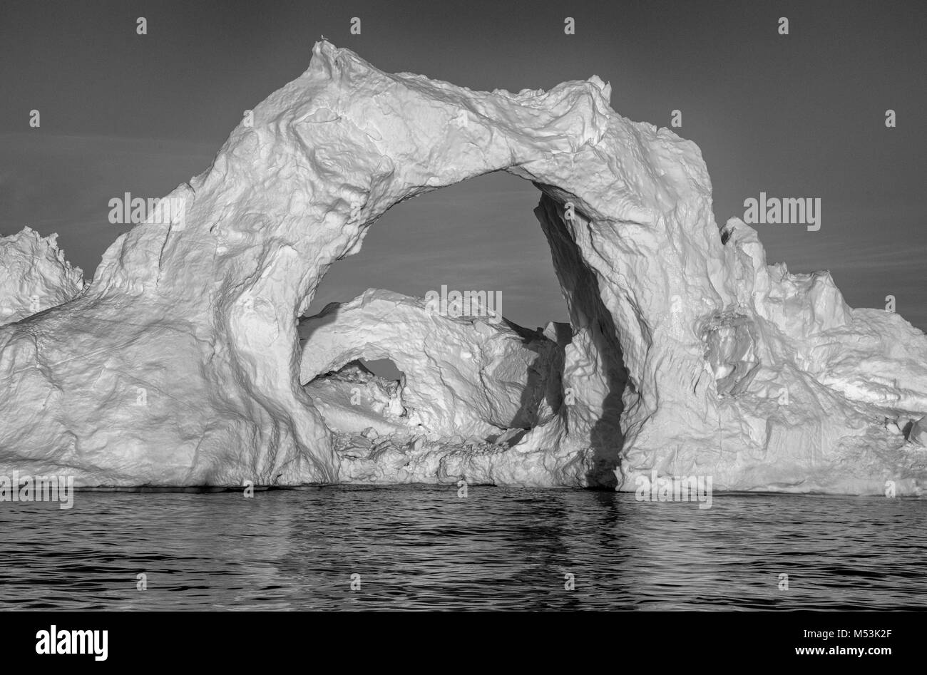 Icebergs from the icefjord, Ilulissat, Disko Bay, Greenland, Polar Region Stock Photo