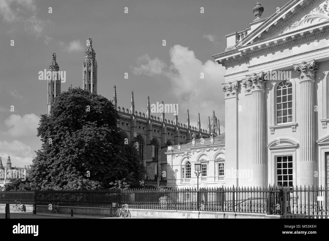 Senate House, Old Schools and King's College Chapel of Cambridge University Stock Photo