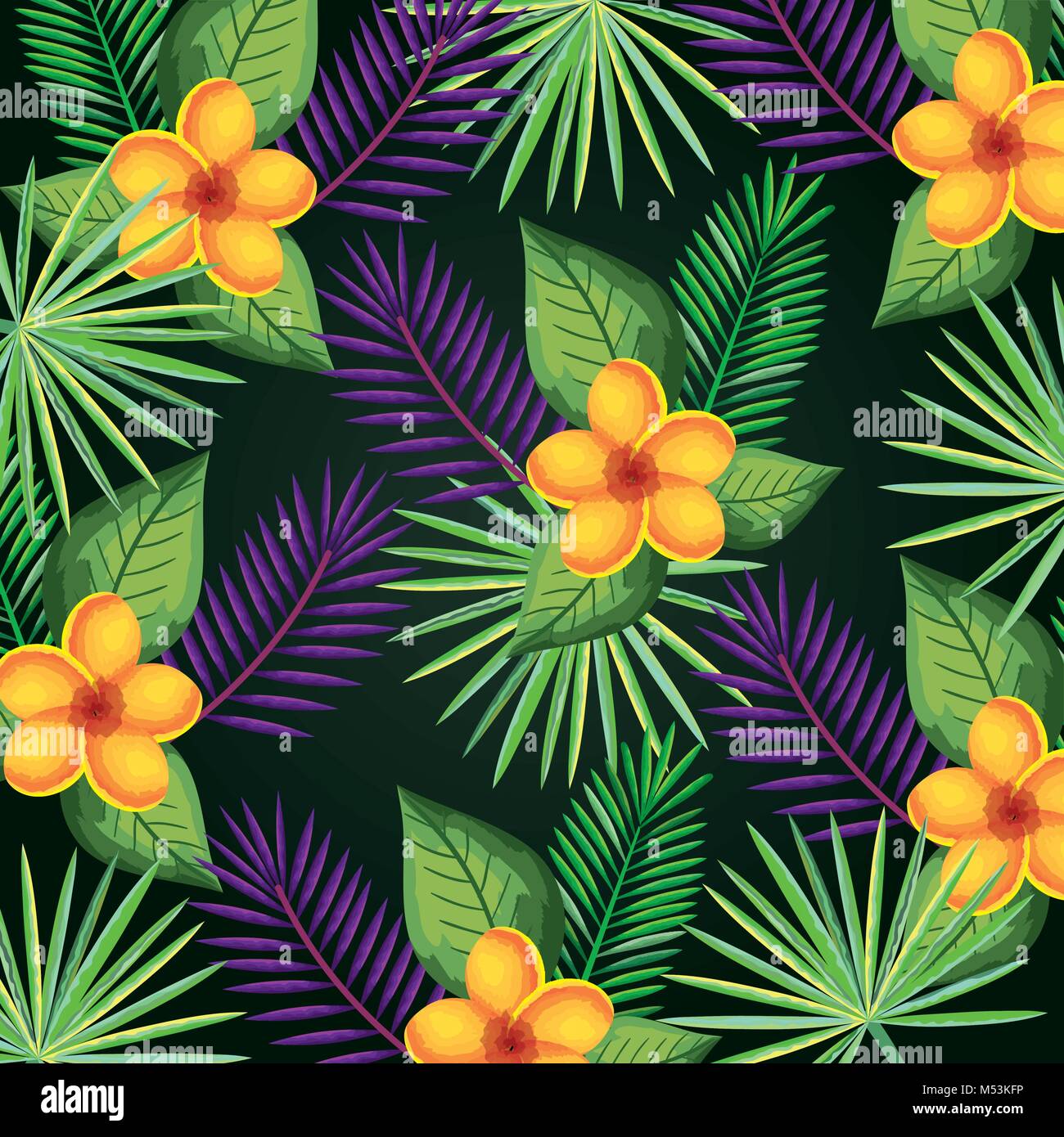 tropical and exotics flowers and leafs Stock Vector Image & Art - Alamy