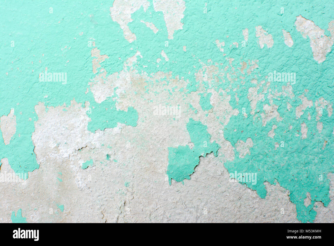 Background of turquoise green peeling paint Stock Photo - Alamy