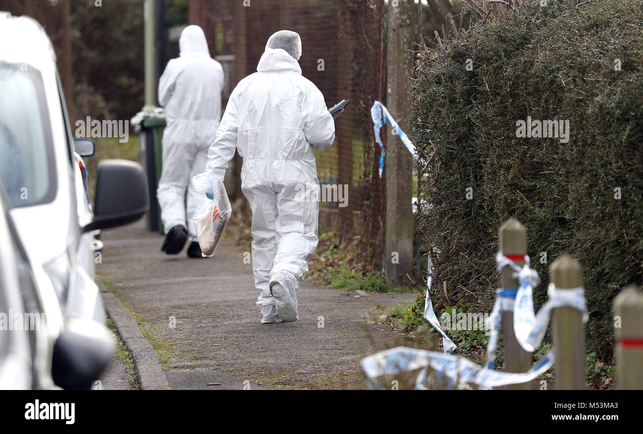Forensic officers at Russell Howard Park in South Ham, Basingstoke