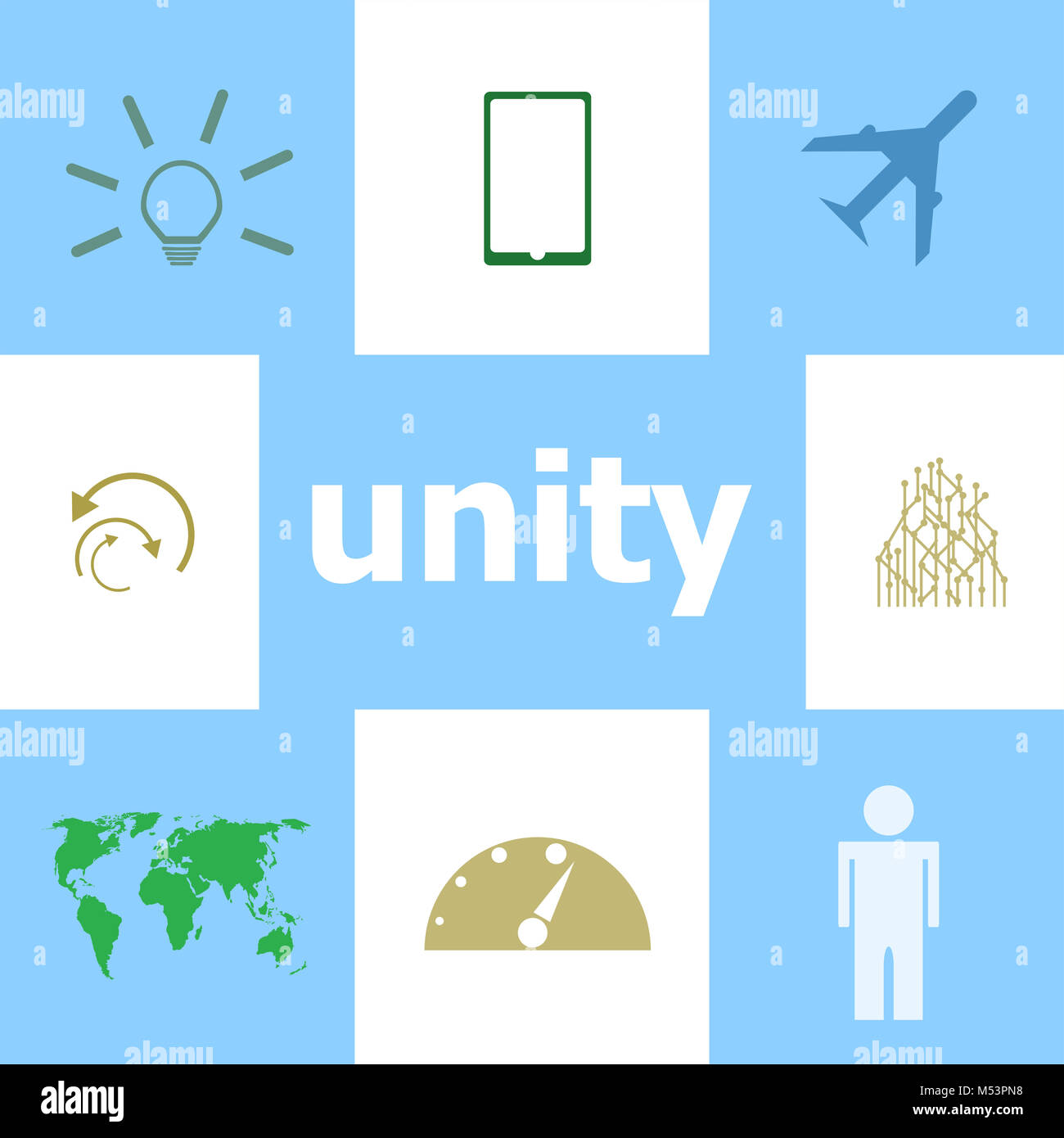 Text Unity. Social concept . Infographic Elements. Icon set Stock Photo ...