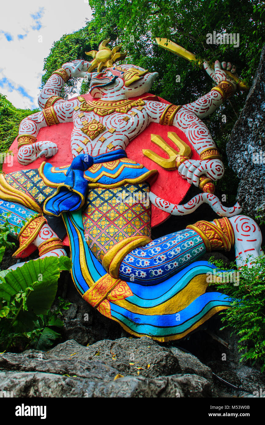 Beautiful Indian Lord Hanuman sculptures at the entrance of Phuket ...