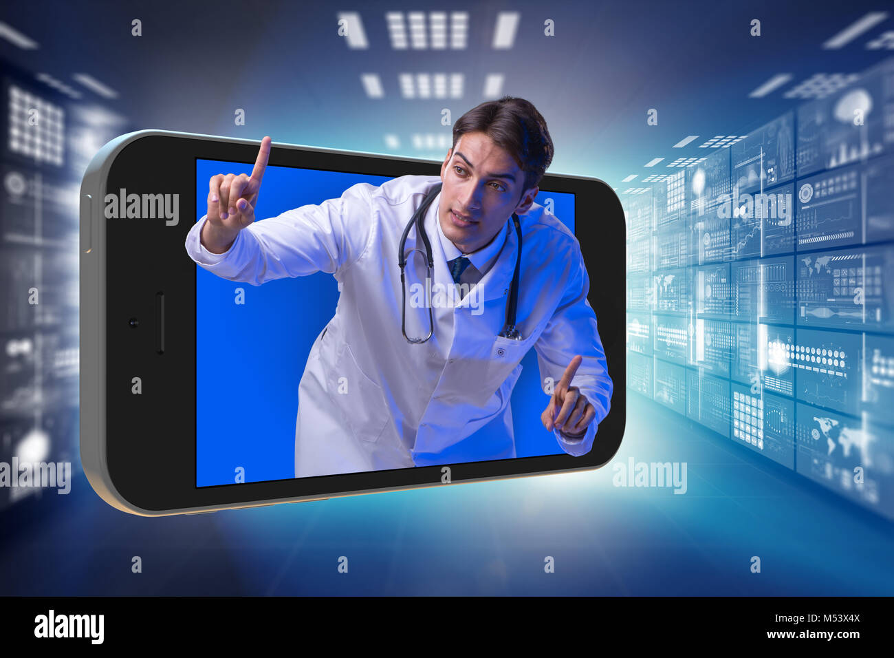 Telemedicine concept with doctor and smartphone Stock Photo - Alamy