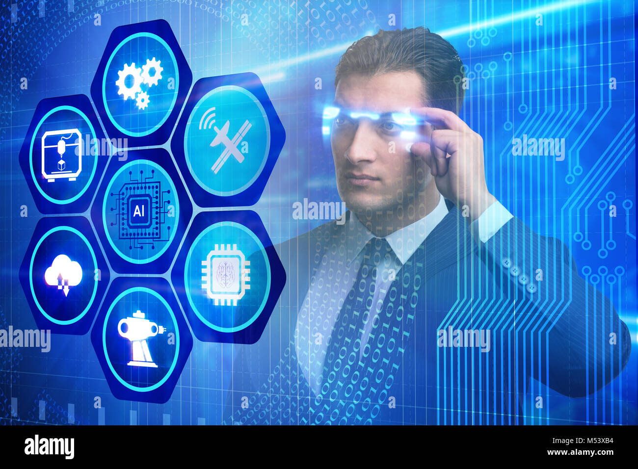 Artificial intelligence concept with businessman Stock Photo - Alamy