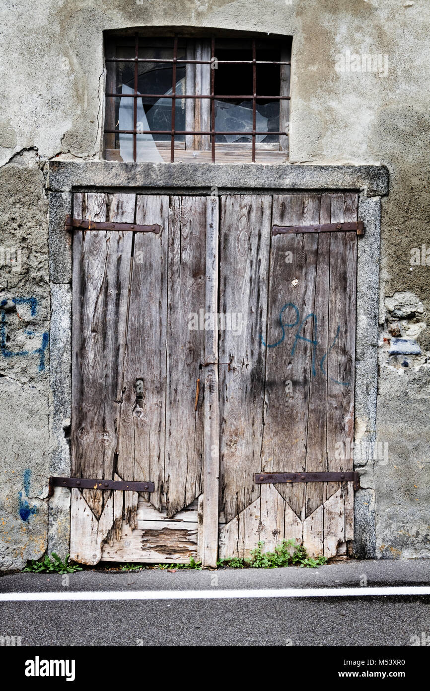 ruinos wooden door Stock Photo