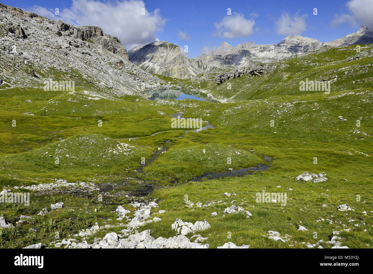 Dolomite Alps; South Tyrol; Italy; Puezgroup; Crespeinasea; Stock Photo