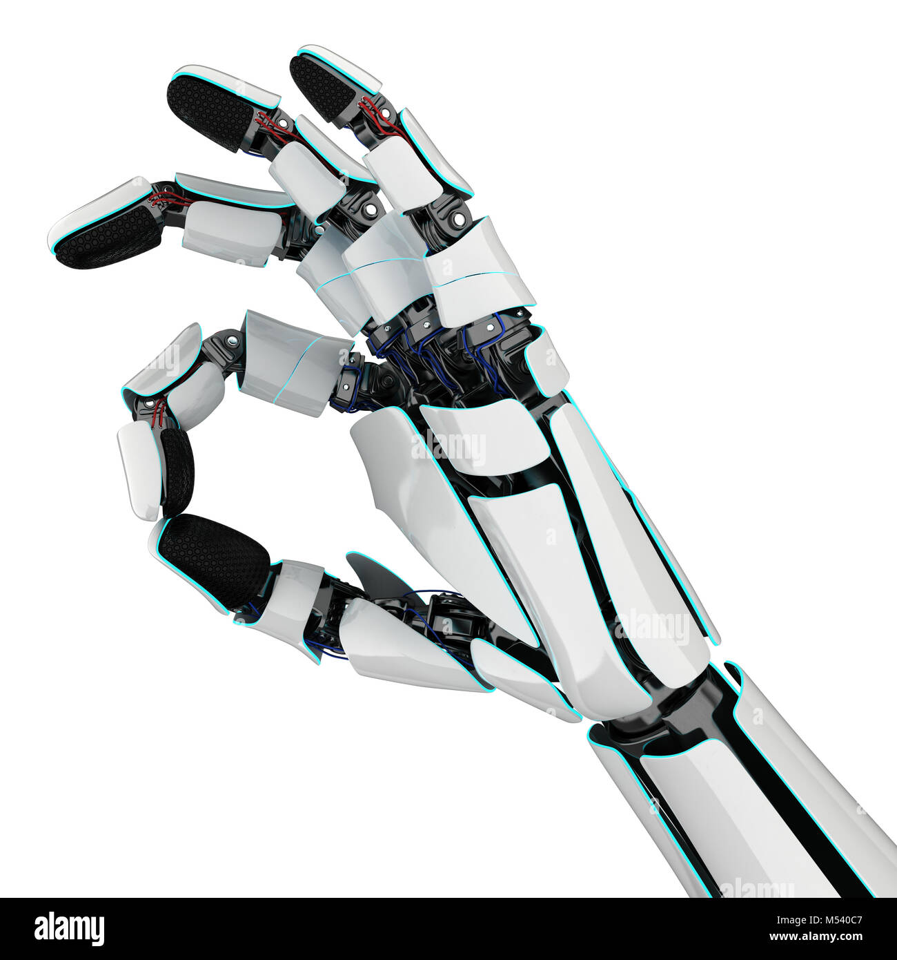 3D rendering robotic hand on a white background Stock Photo - Alamy