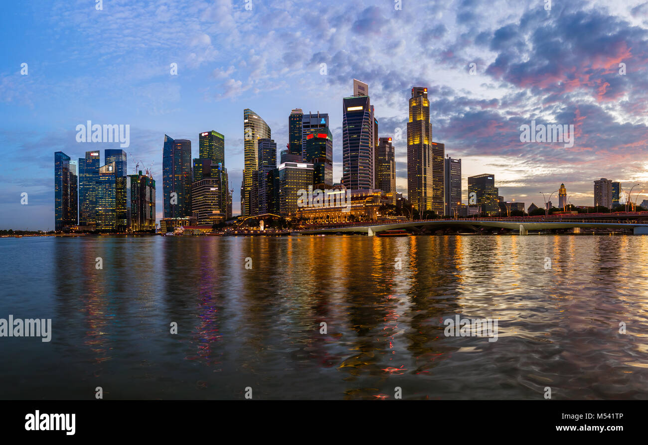 Singapore city skyline Stock Photo