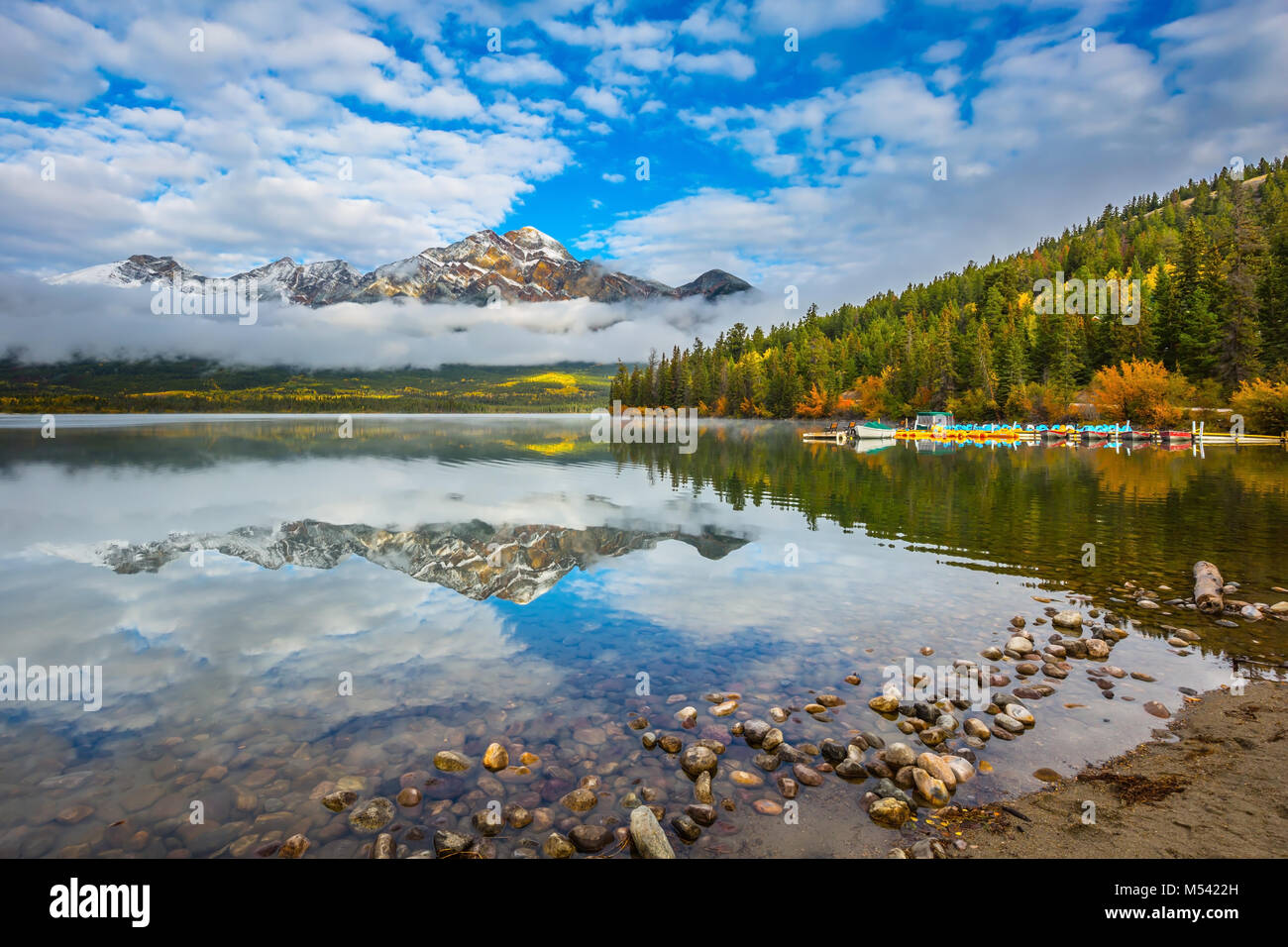 Cloudy morning in the Rocky Mountains Stock Photo