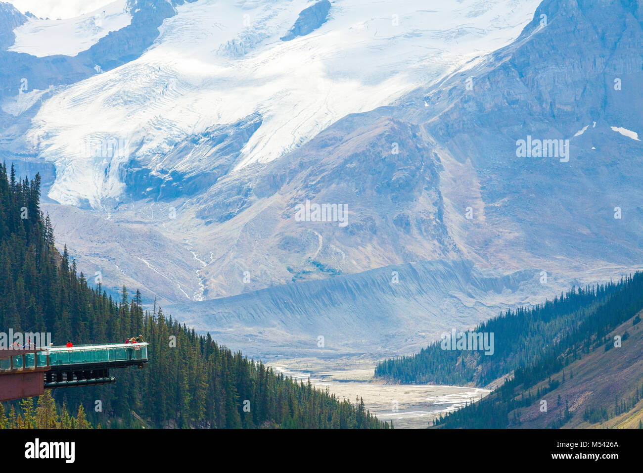Columbia icefield glacier skywalk view athabasca canada Stock Photo