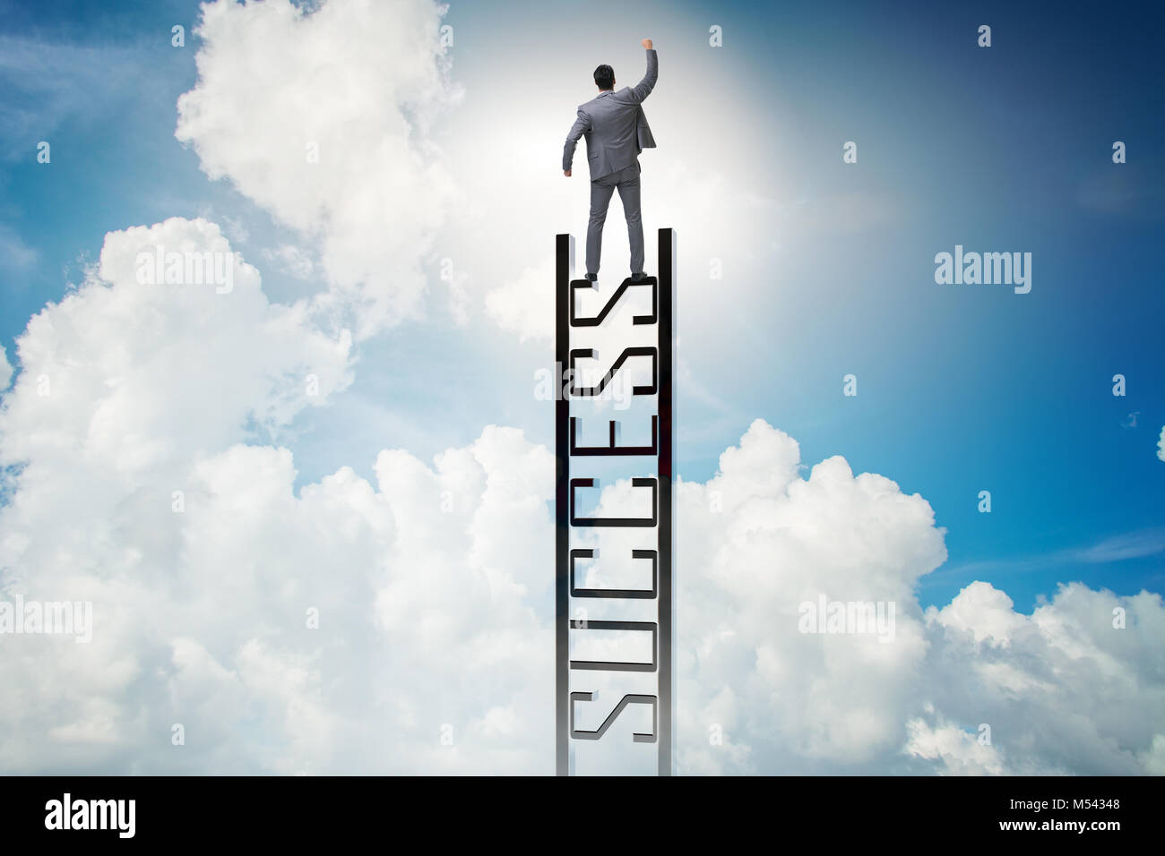 Businessman climbing the career ladder of success Stock Photo - Alamy