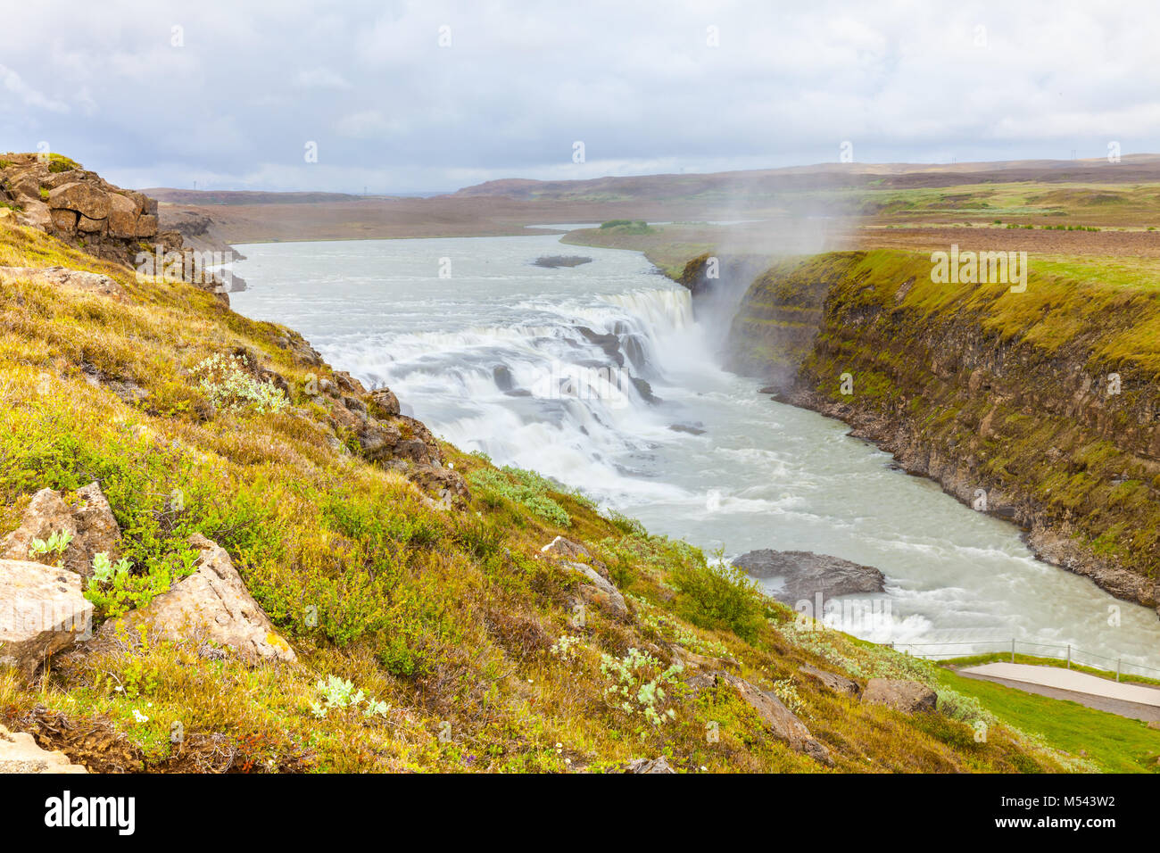 gulfoss waterfall iceland Stock Photo