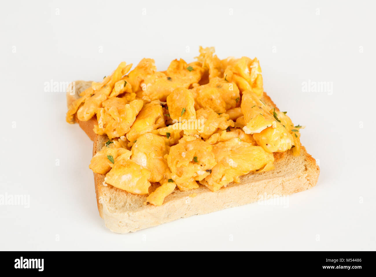 bread with scrambled egg Stock Photo