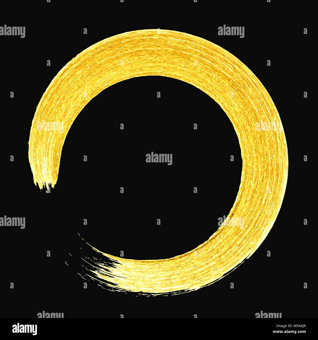 Gold hand drawn paint brush stroke isolated Stock Vector Image & Art ...