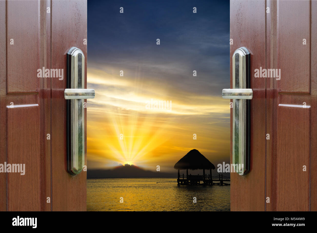 Dawn door open ocean caribbean dominican republic Stock Photo