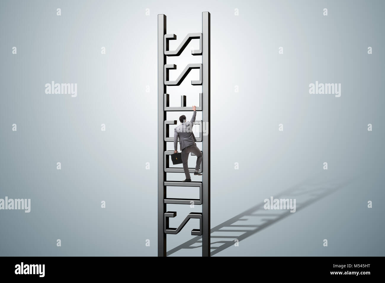 Businessman climbing the career ladder of success Stock Photo - Alamy