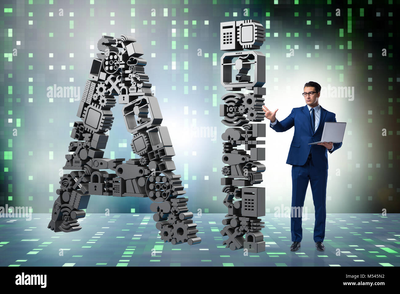 Artificial intelligence concept with businessman Stock Photo - Alamy