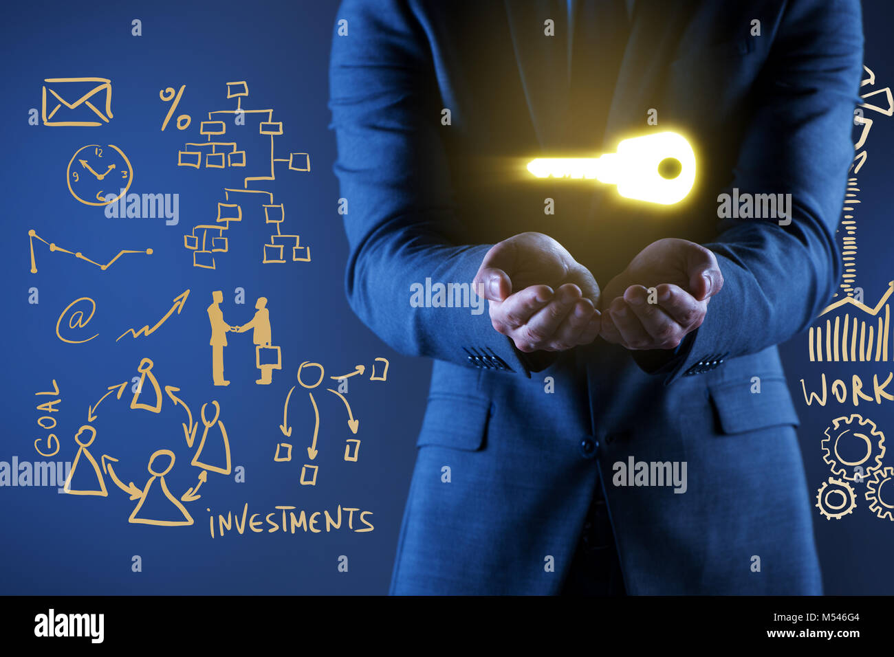 Concept with key to success illustration Stock Photo - Alamy
