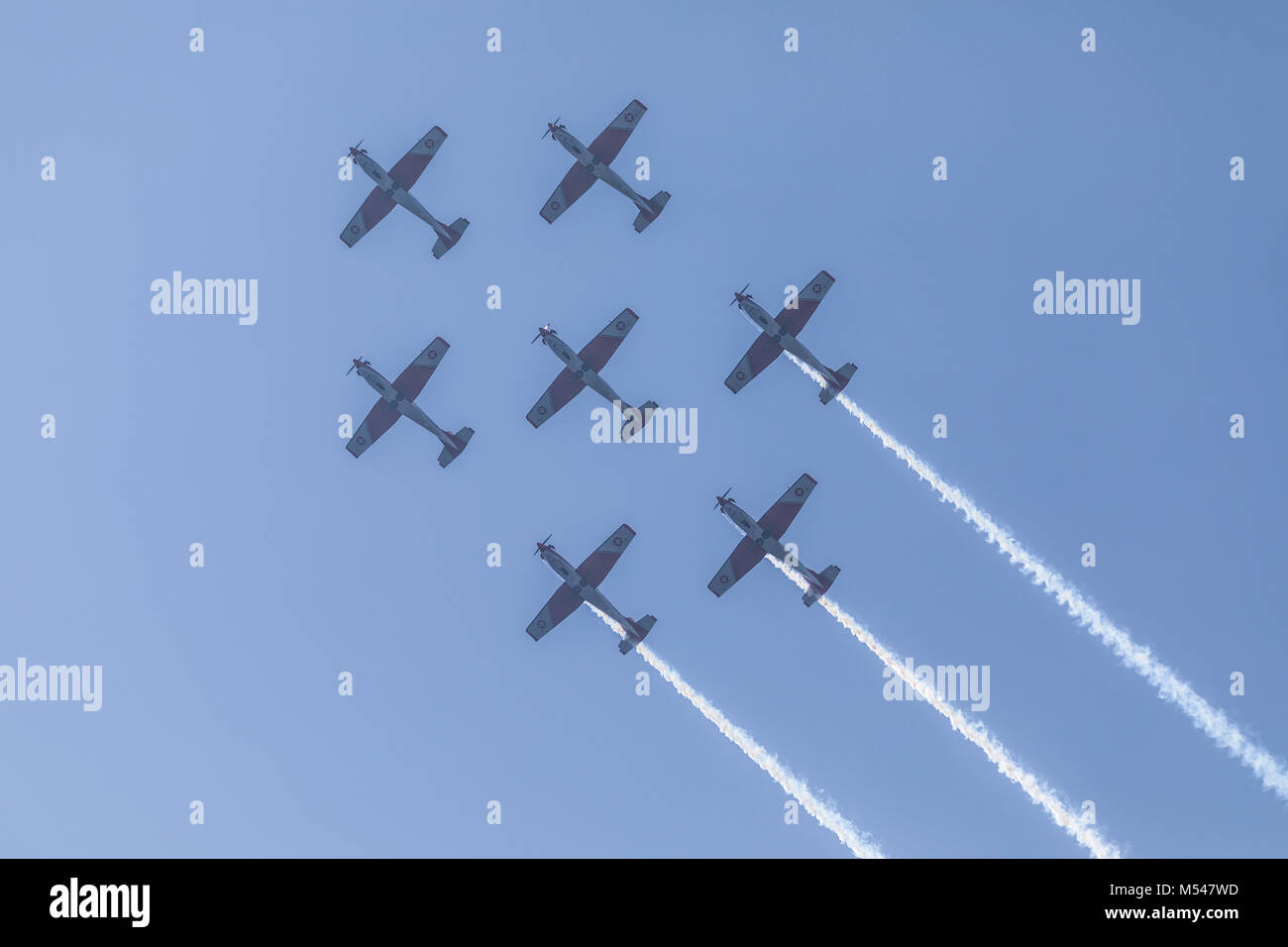 PC-7 Team of the Swiss Air Force Stock Photo