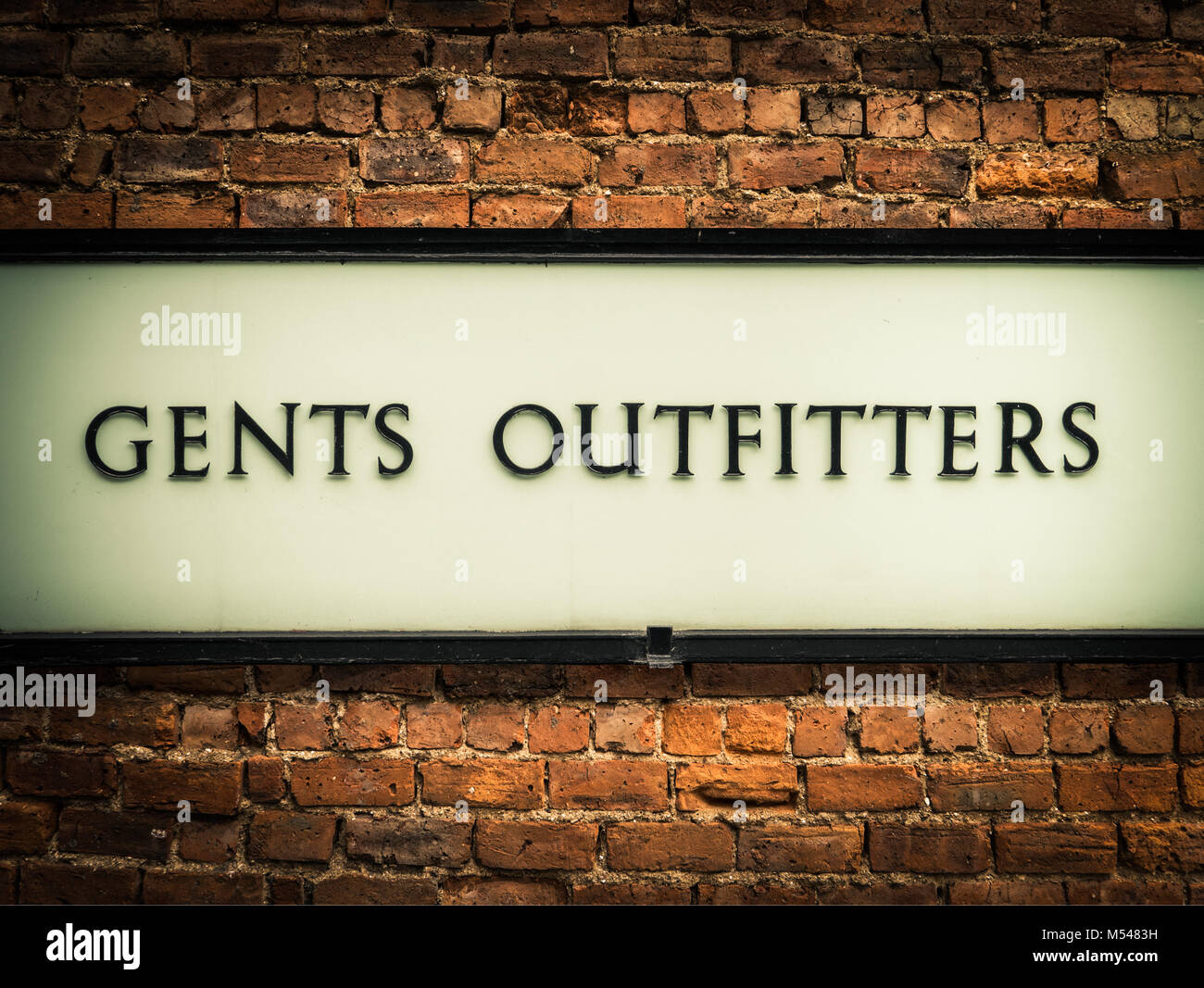 Vintage Gents Outfitters Sign Stock Photo
