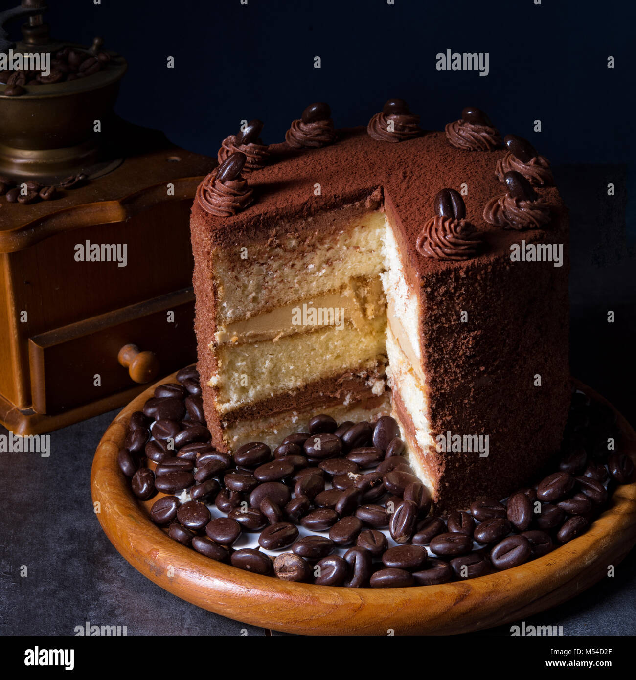 delicious chocolate coffee pie Stock Photo Alamy
