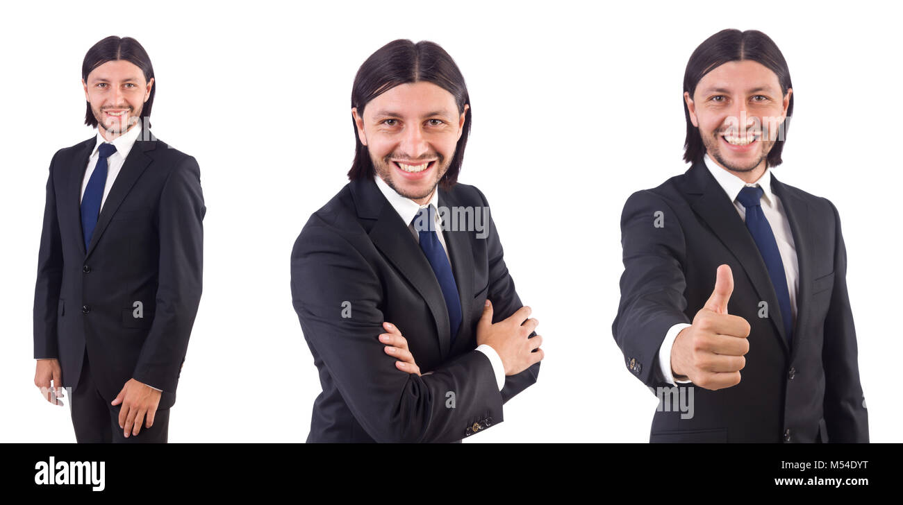 Young businessman isolated on the white background Stock Photo - Alamy