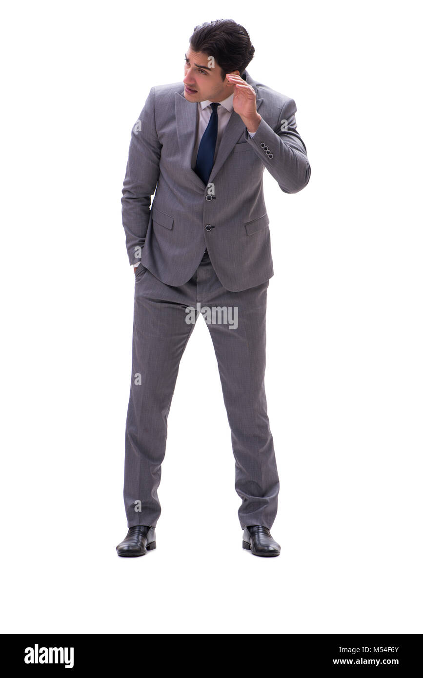 Businessman isolated on the white background Stock Photo - Alamy