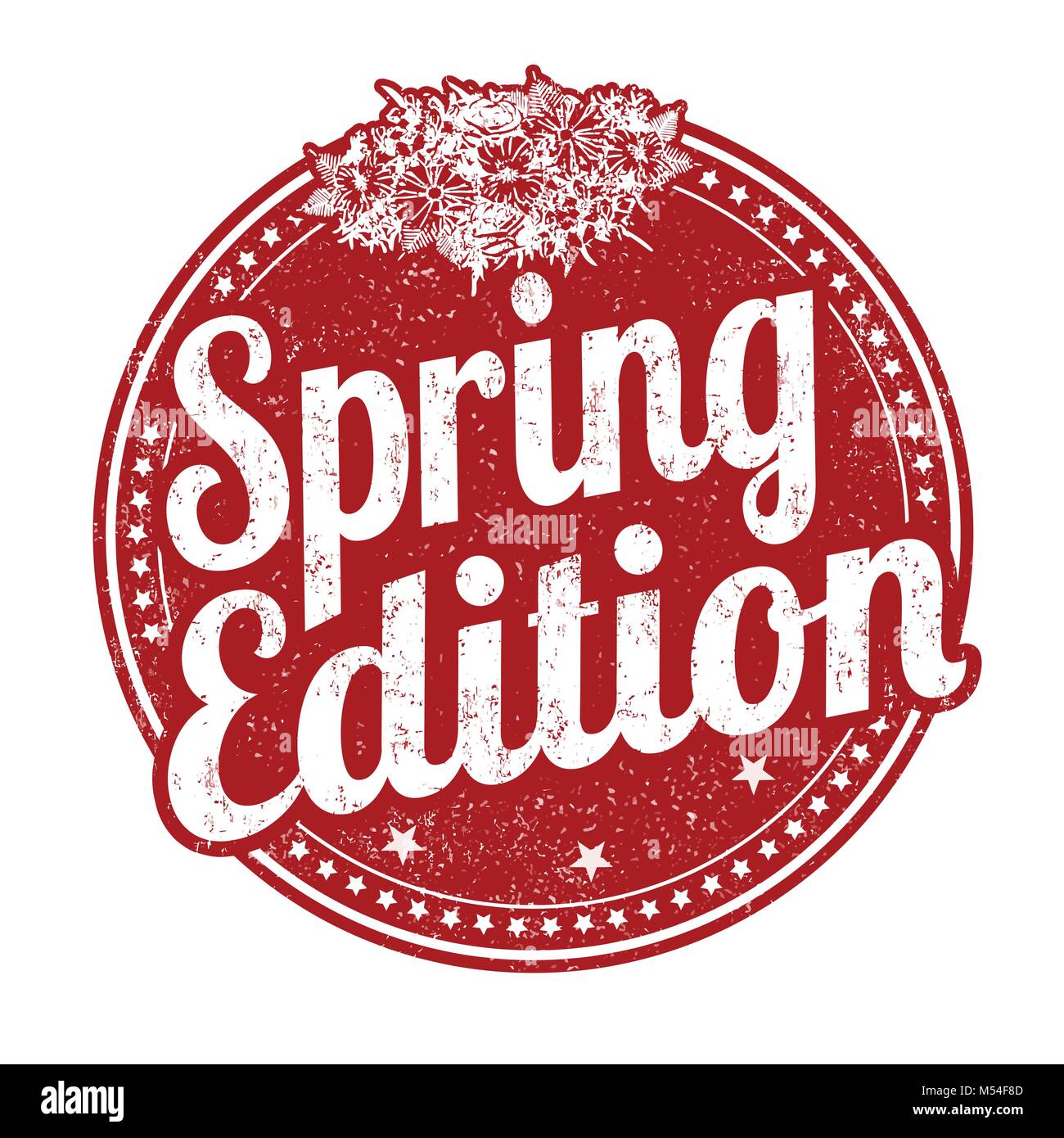 Spring edition label or sticker on white background, vector illustration Stock Vector