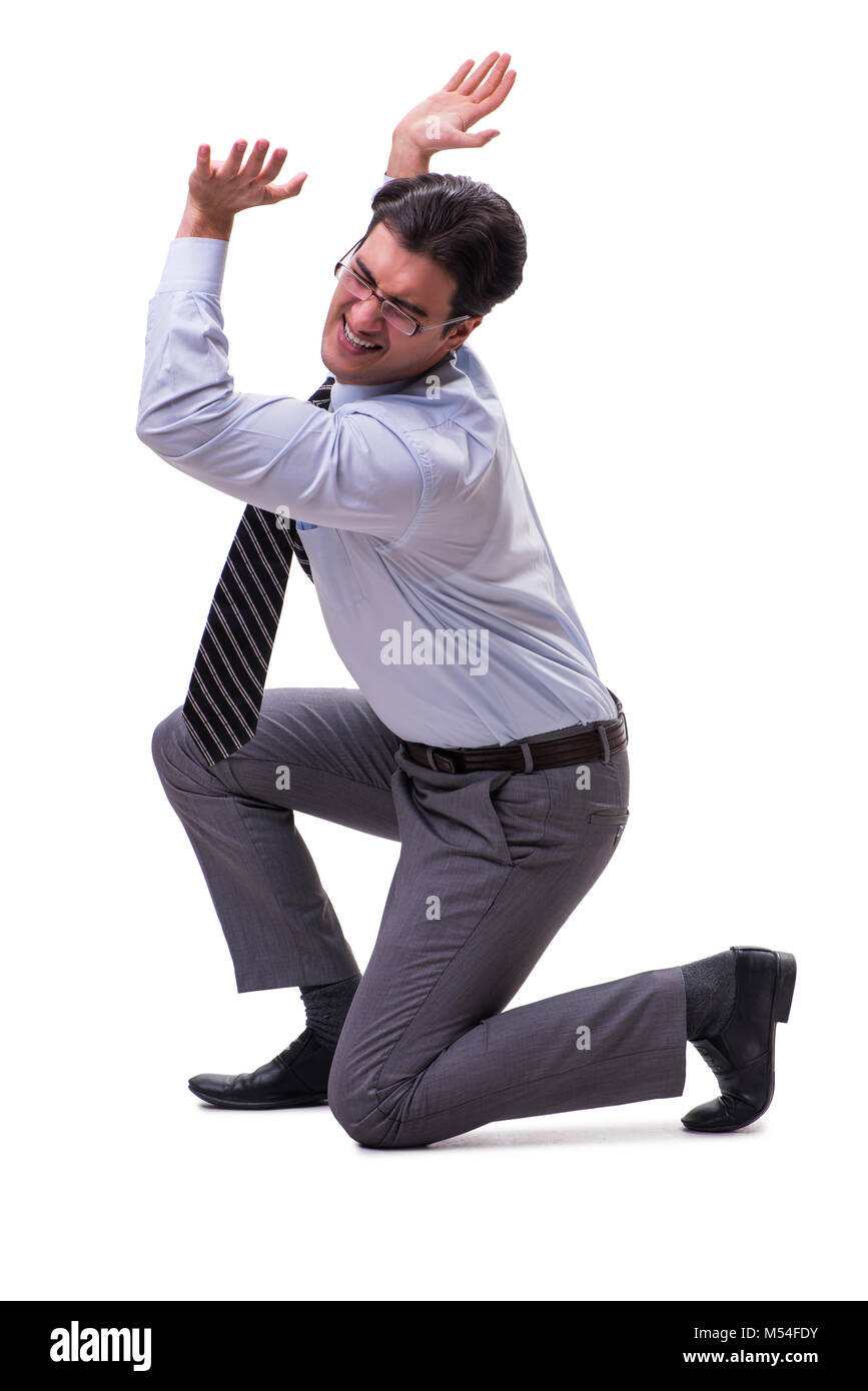 Businessman isolated on the white background Stock Photo - Alamy
